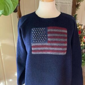 VTG USA Marisa Christina Navy Wool Sweater LG